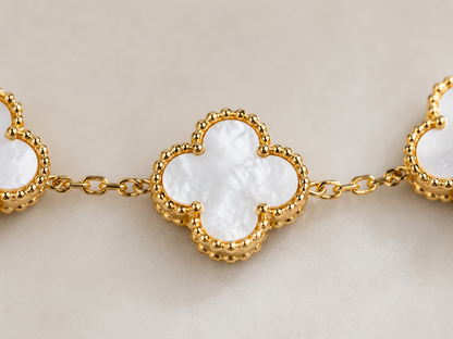 White Clover Gold Bracelet