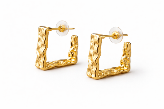 Gold Square Hoop Earrings